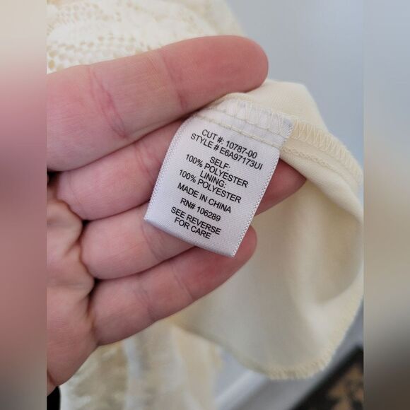 Trixxi Cream Lace High Low Dress Sleeveless Tube Top Boho Fairy Gypsy Medium - Picture 9 of 12